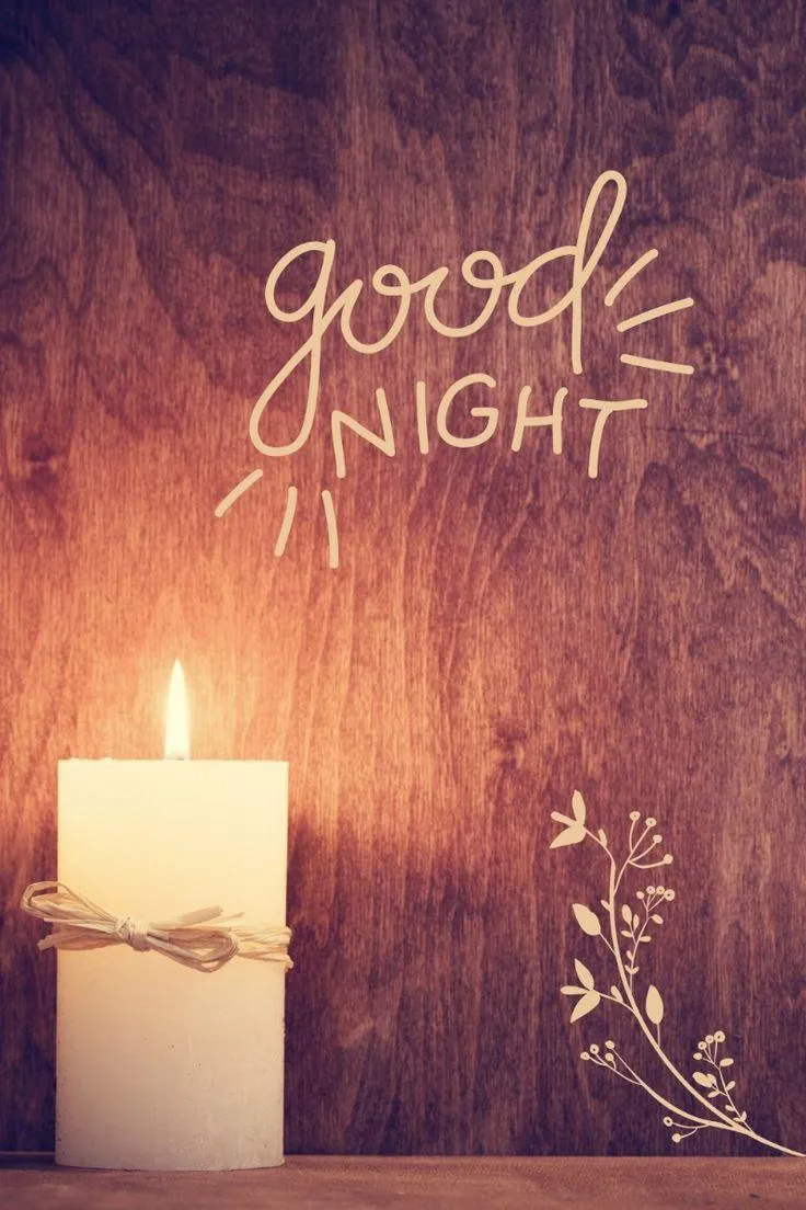 Good Night Candlelight with Good Night Text Wallpaper