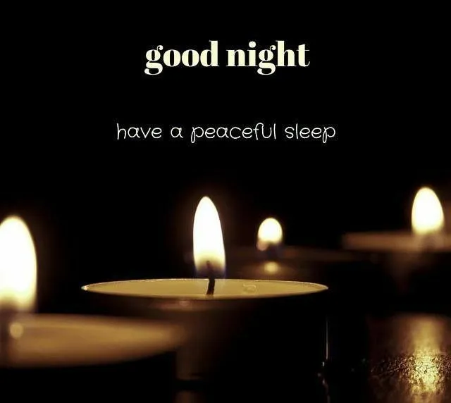 Good Night Message with Black Background and Candles