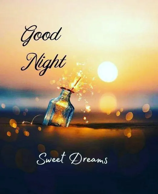 Good Night Message with Sunset Over Water Wallpaper