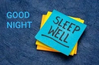 Good Night Sleep Well with Blue Note and Stars Background