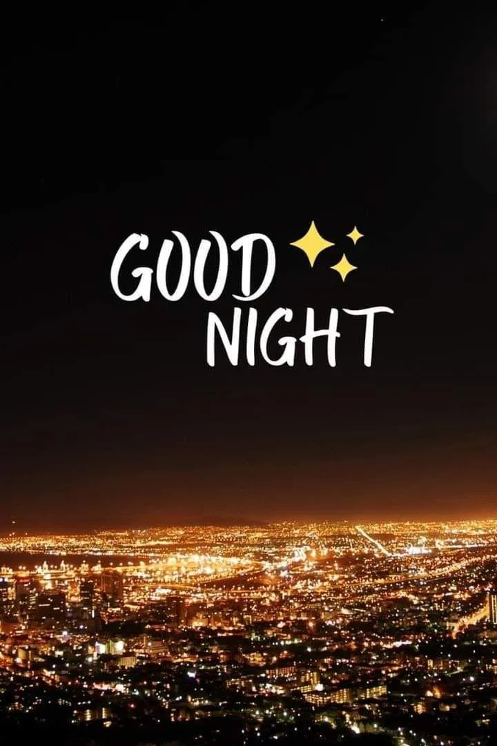 Good Night Text with Moon and Stars Free Wallpaper