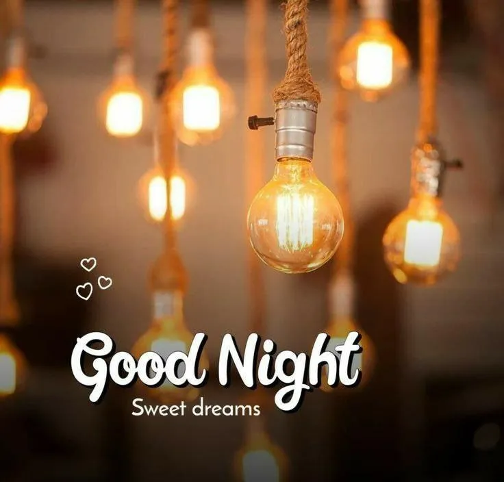 Good Night with Hanging Lights and Warm Glow Wallpaper
