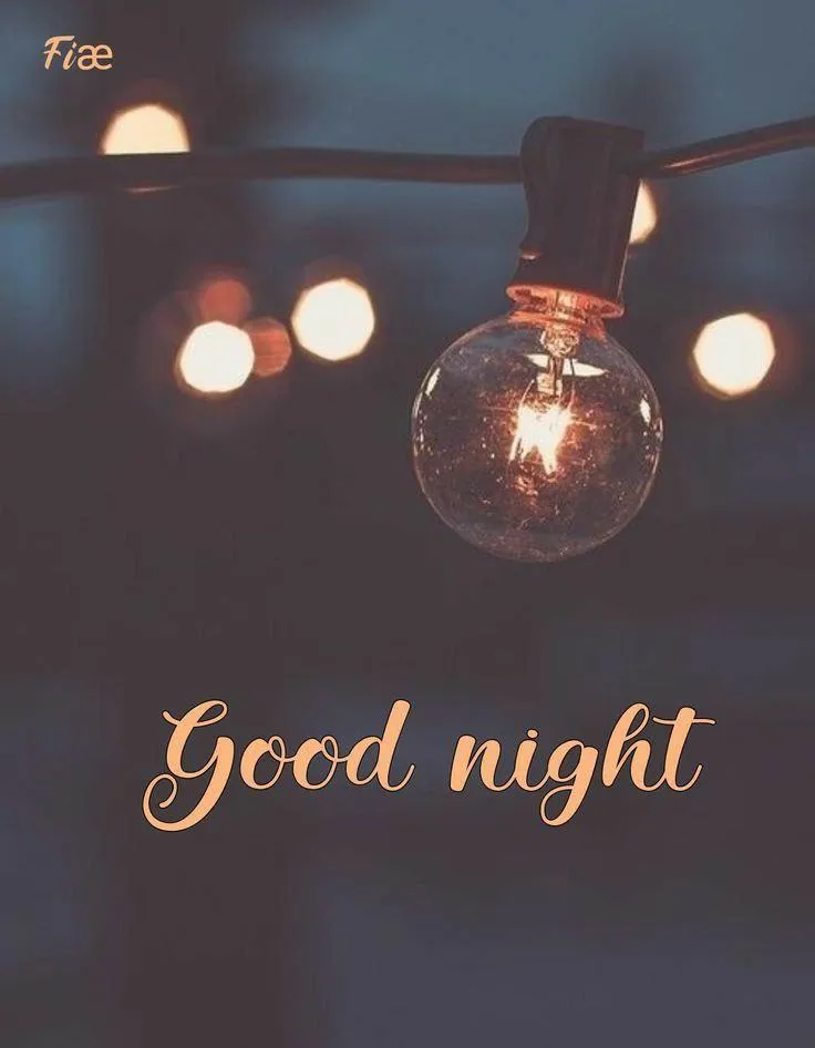 Good Night with Warm Lights and Dark Cozy Background