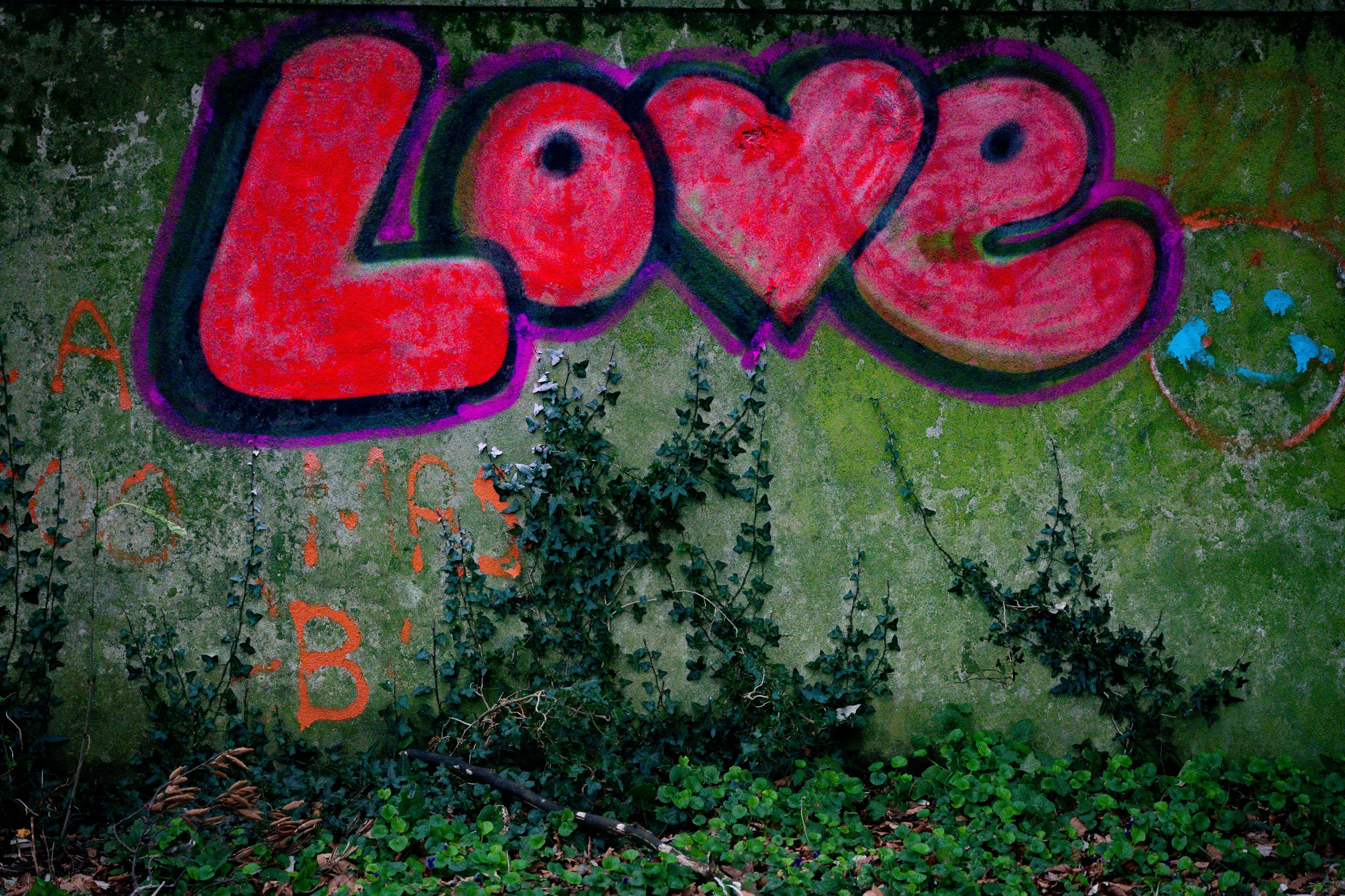Graffiti Wall Expressing Passionate Urban Street Love