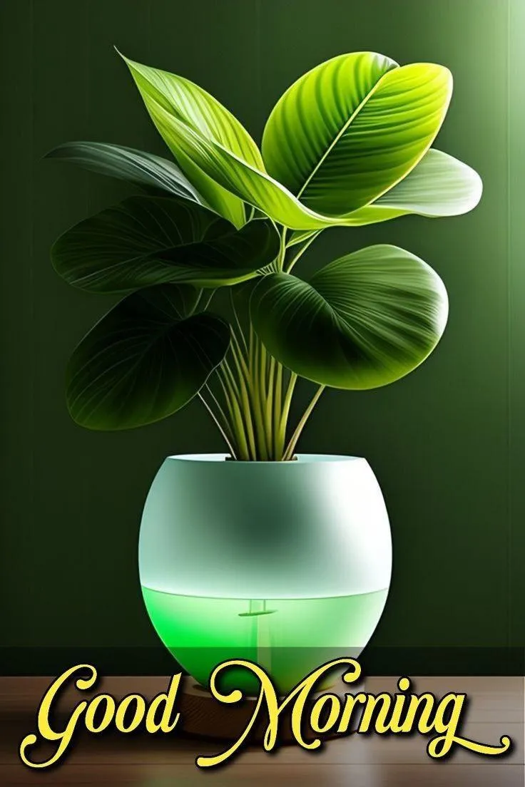 Green Plant Good Morning Greeting to Uplift Your Day