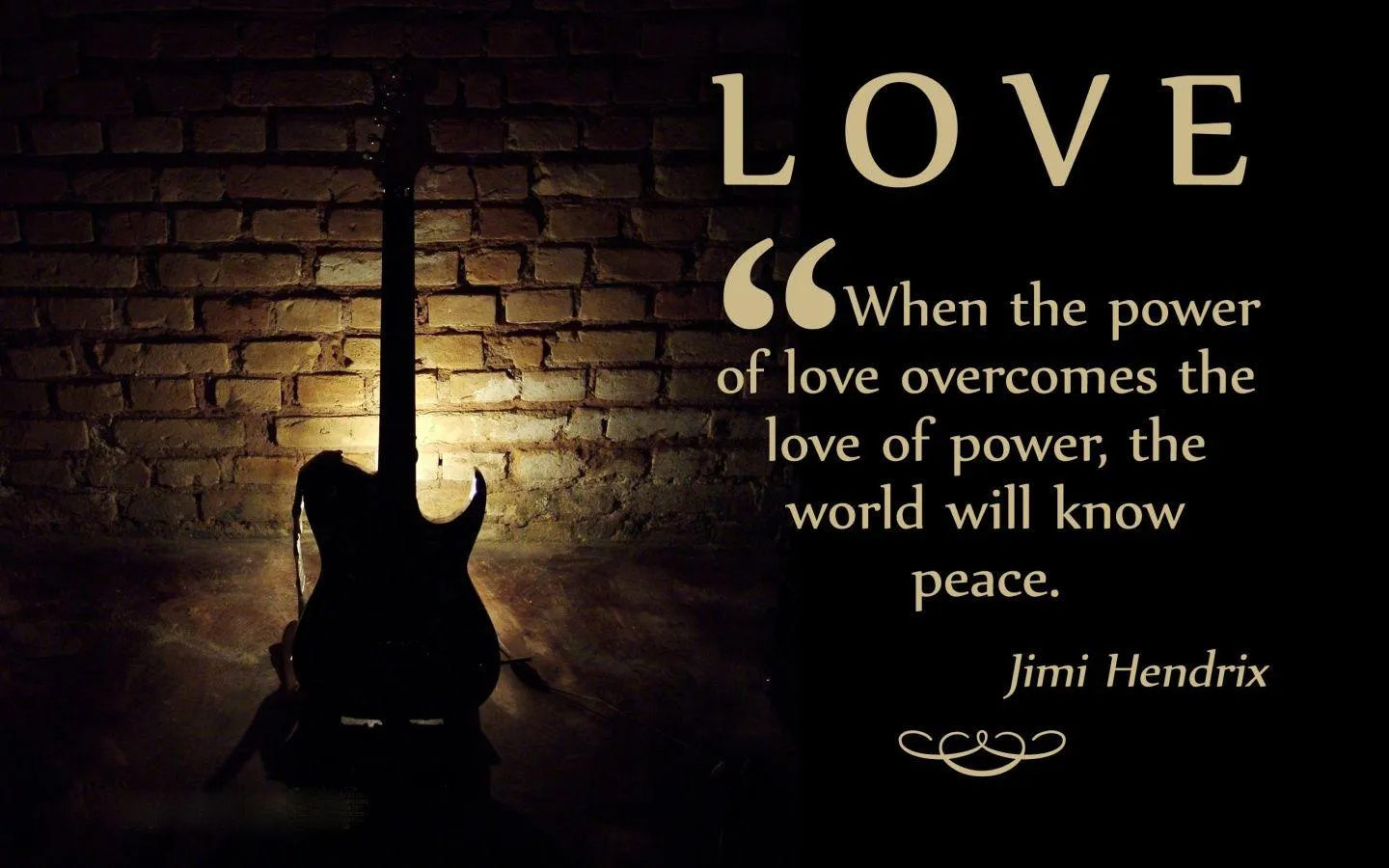 Guitar and Love Quote for Music and Heart Souls Wallpaper