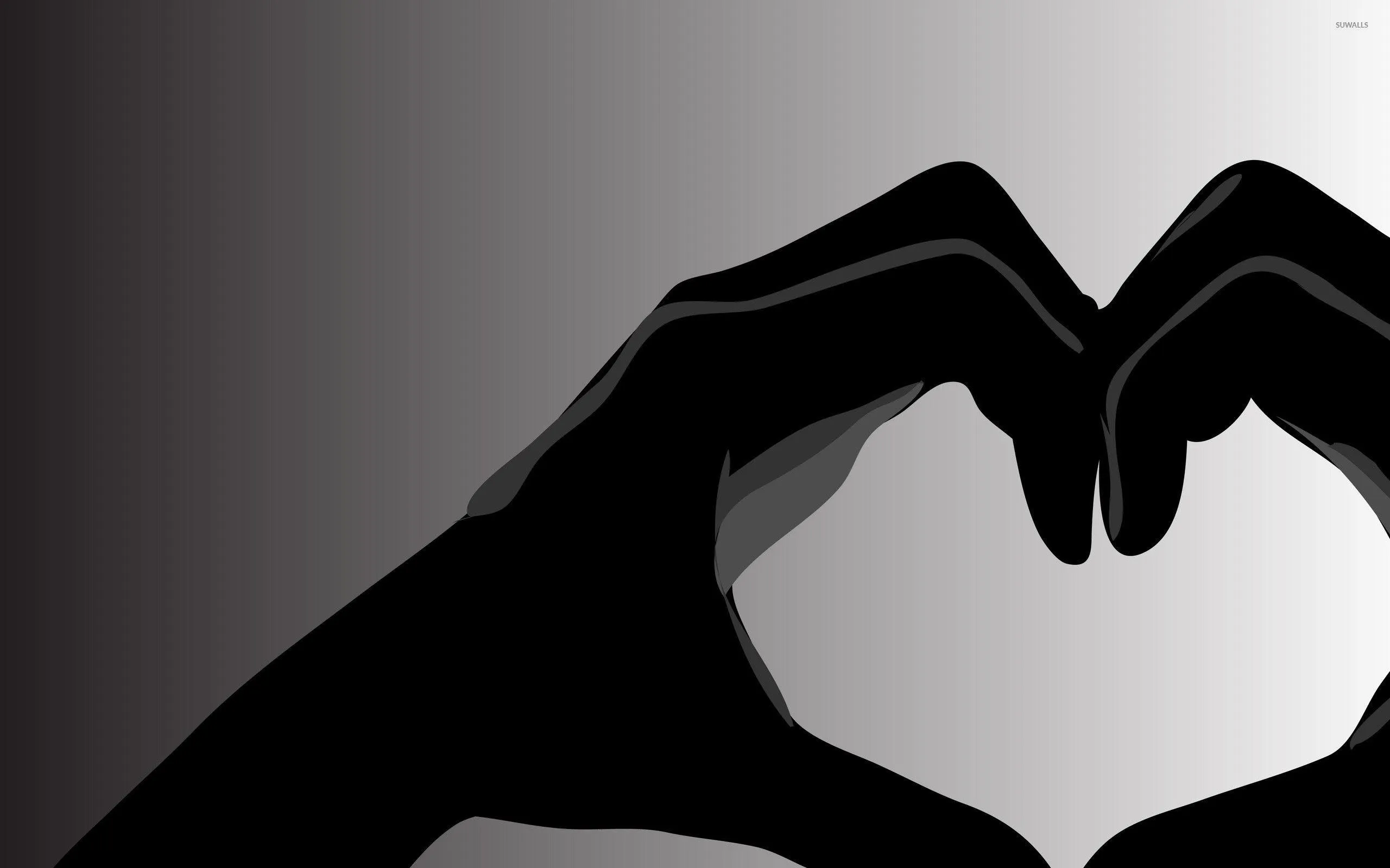 Hands Creating Heart Shape with Shadow of Love Wallpaper