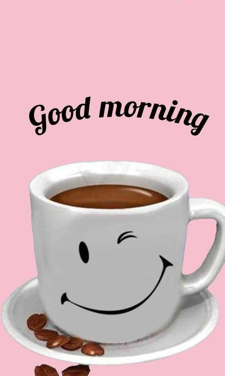 Happy Coffee Cup Wishing You a Joyful and Warm Morning