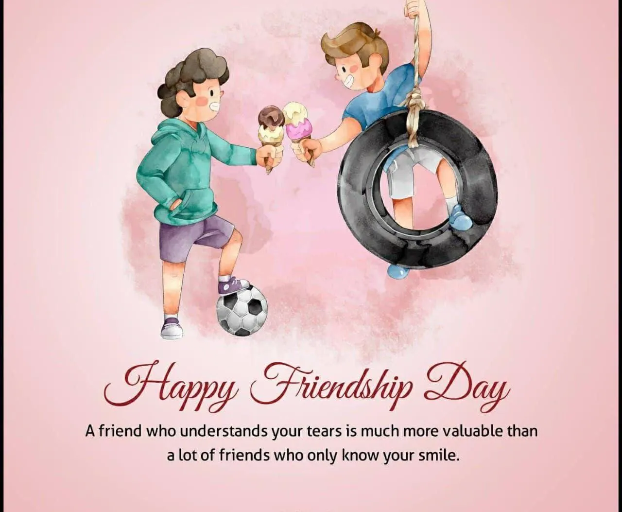 Happy Family Day Text with Floral Pink Morning Card