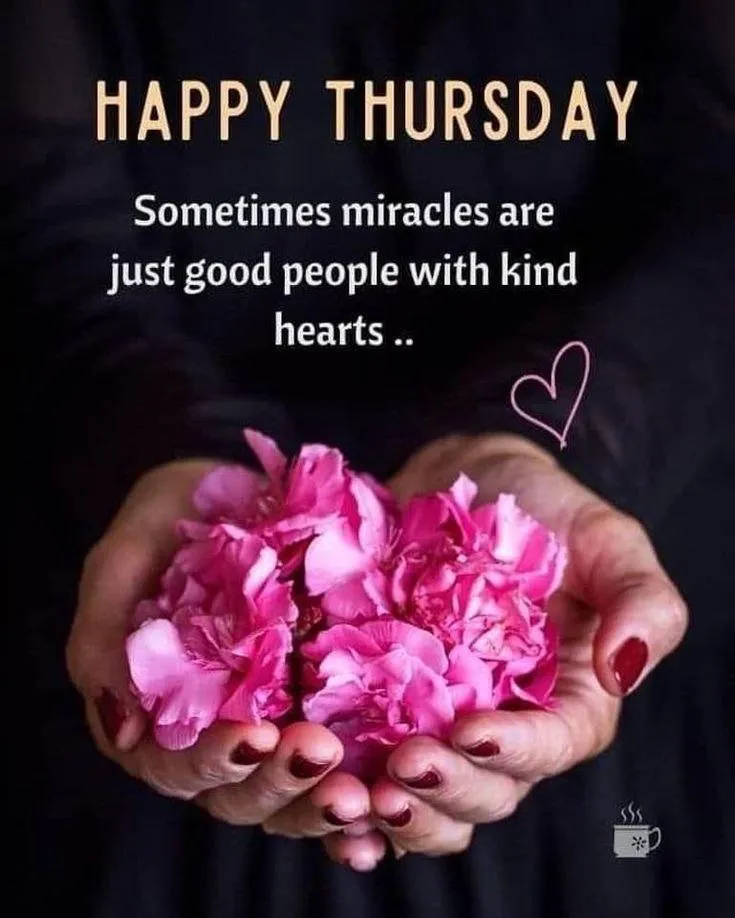 Happy Thursday Message with Flowers and Candlelight