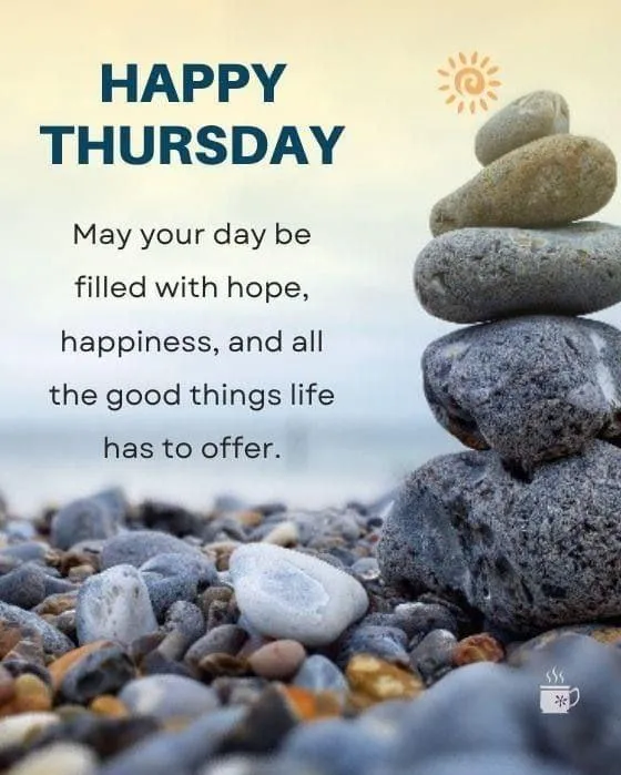 Happy Thursday Morning with Stones and Soft Petals