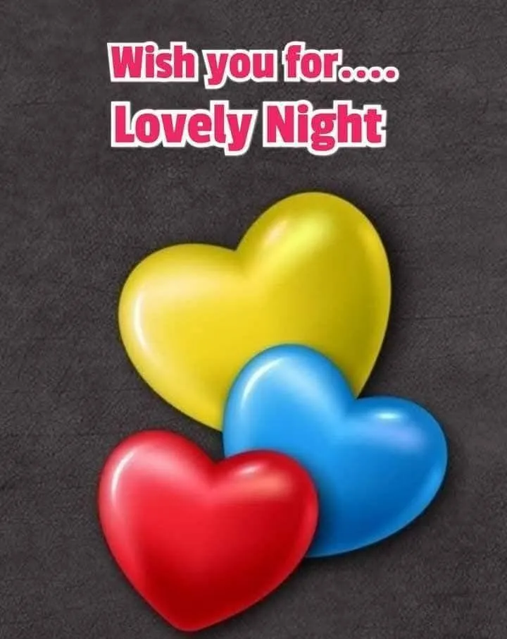 Heart Icons Sending Good Night Wishes with Love and Care