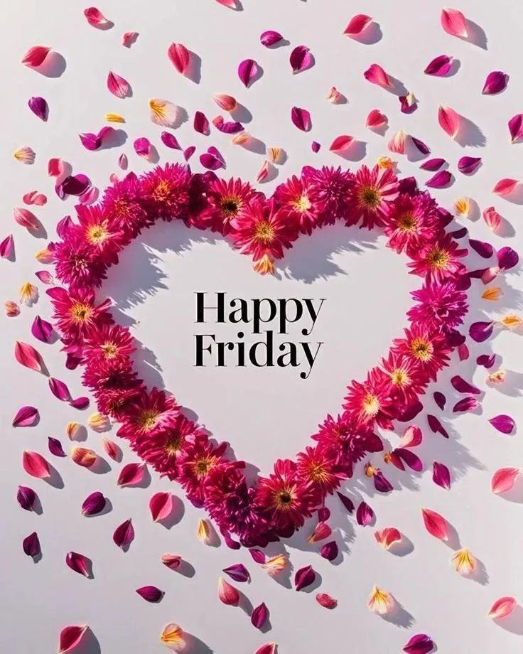 Heart Made of Rose Petals with Happy Holiday Message