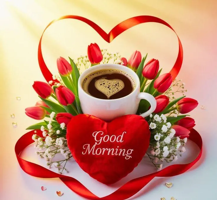 Heart Shaped Chocolate and Roses Good Morning Wallpaper