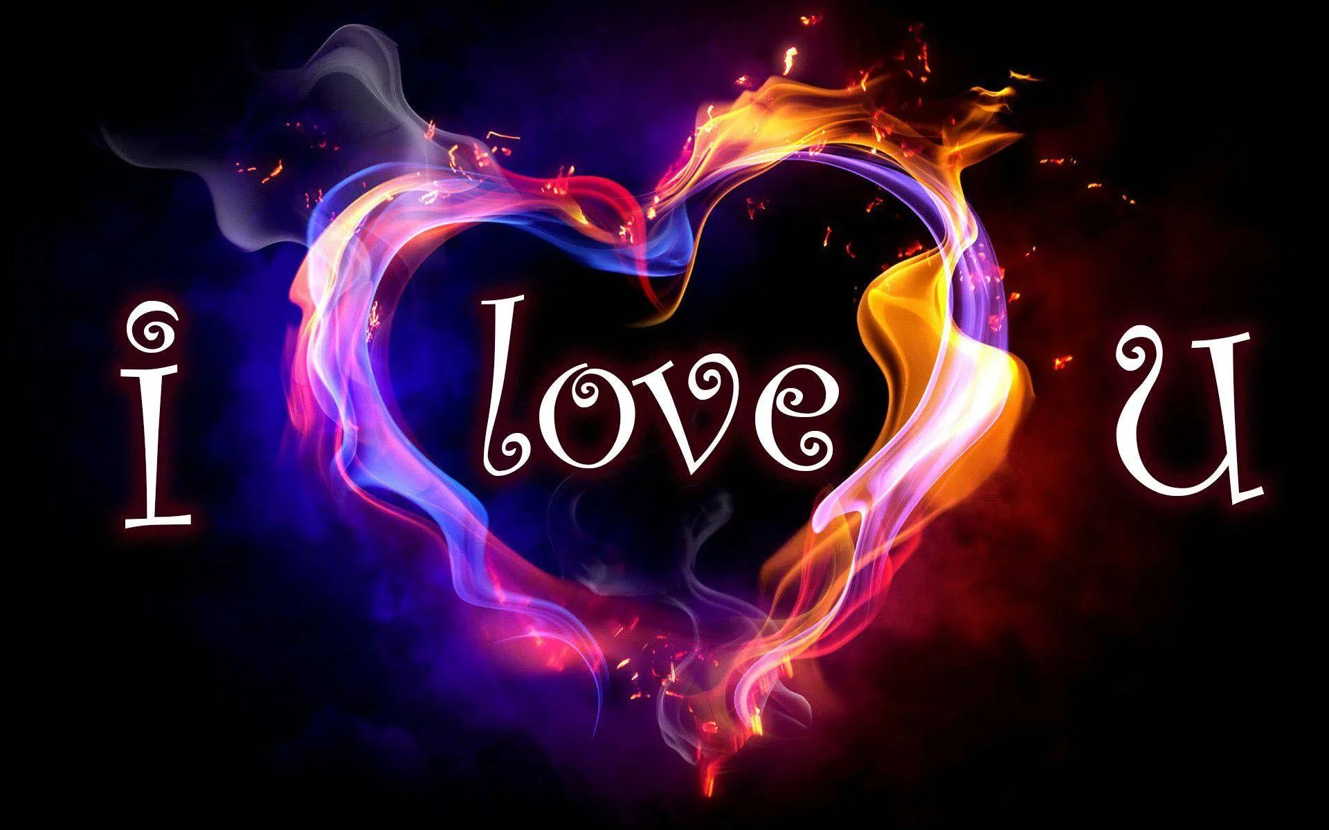 Heart Shaped Flame Image Saying I Love You Truly Image