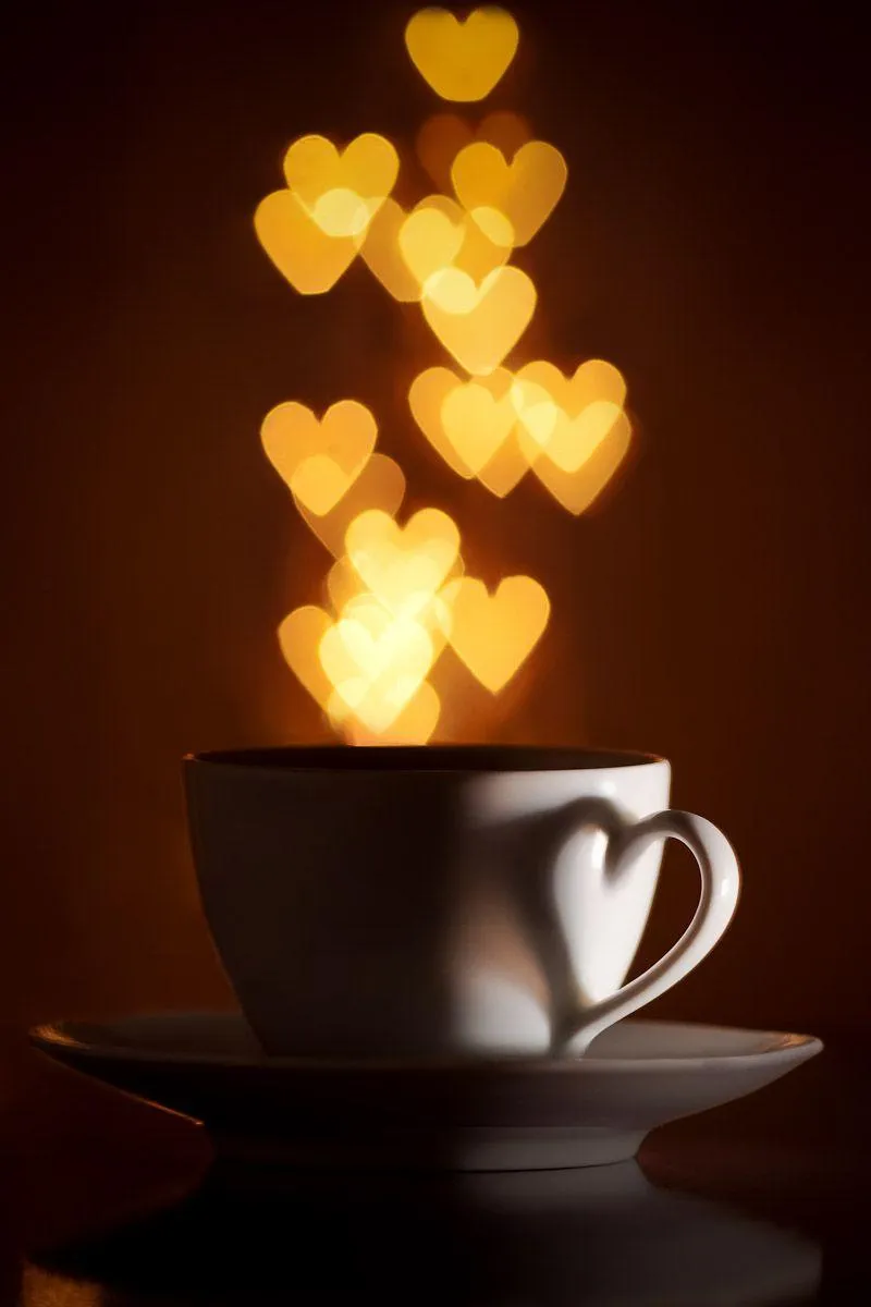 Heart Shaped Smoke from Coffee Symbolizes Love and Peace
