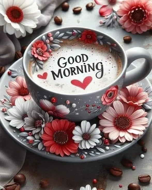 Heartshaped Coffee and Rose for Romantic Morning Wallpaper