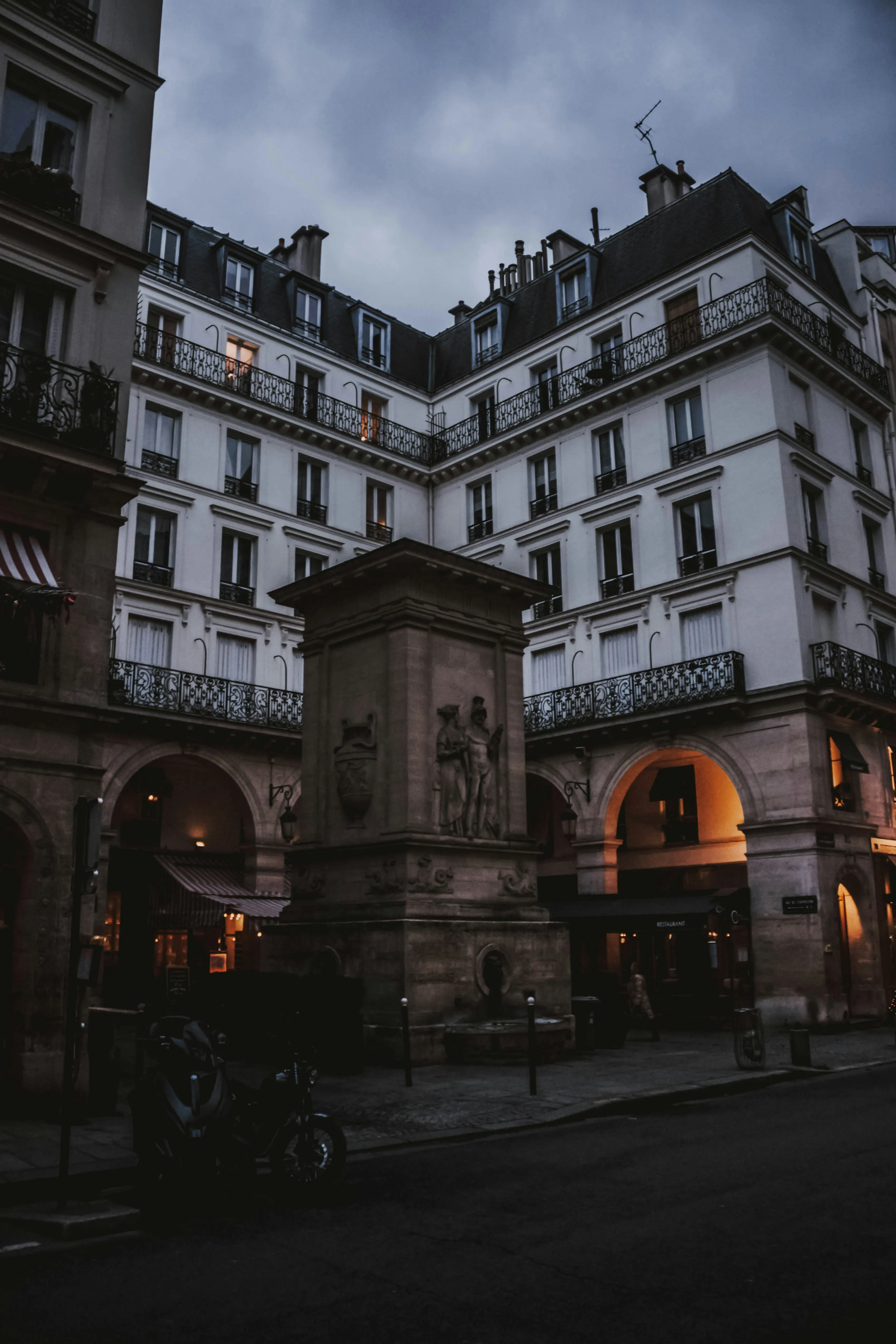 Historic Street at Night Reflecting Classic Romance