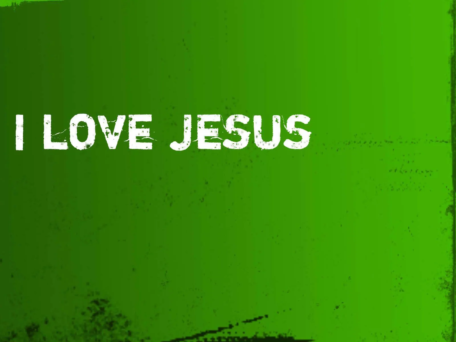 I Love Jesus Green Text Symbolizing Faith and Hope Wallpaper