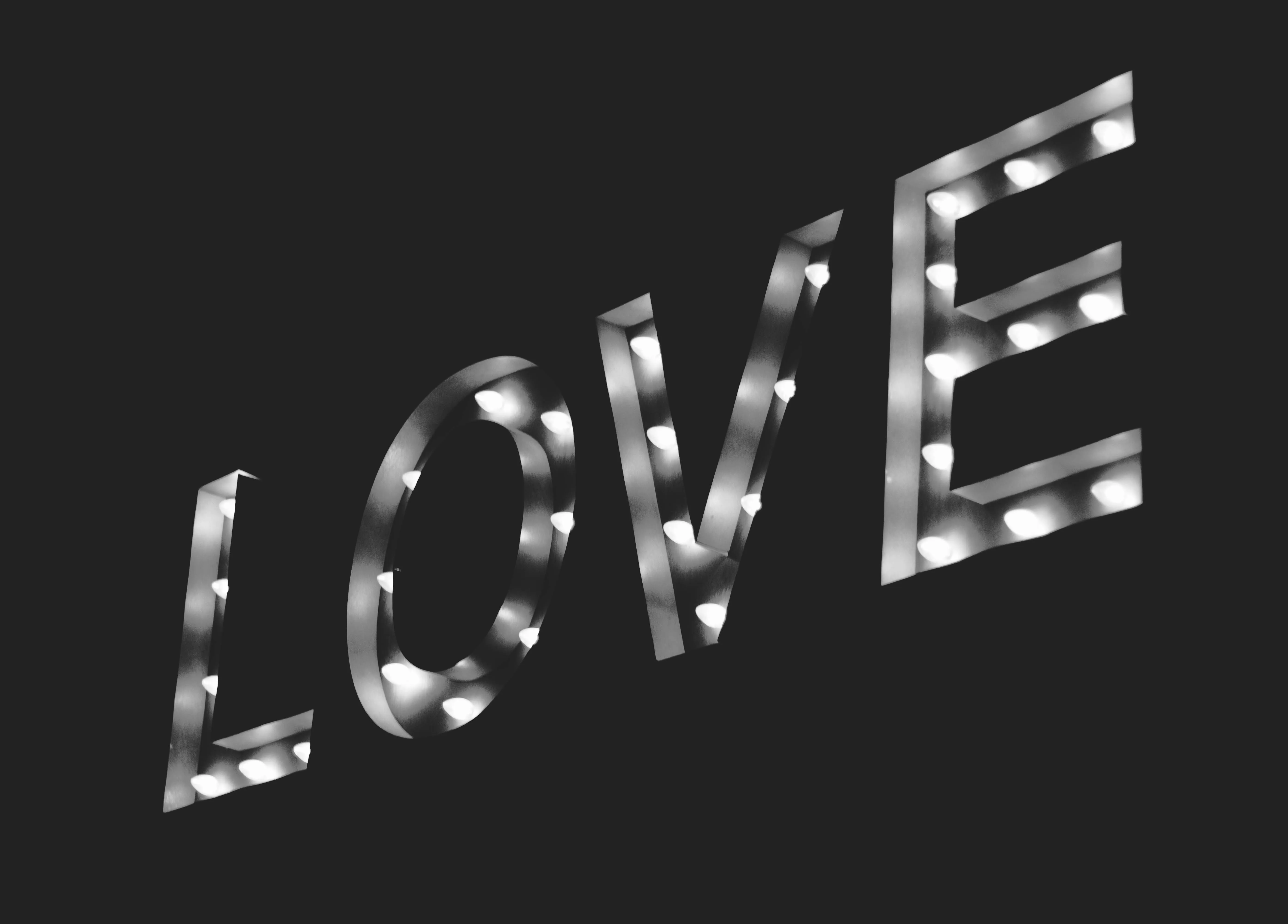 Illuminated Love Letters for Romantic Ambience Wallpaper