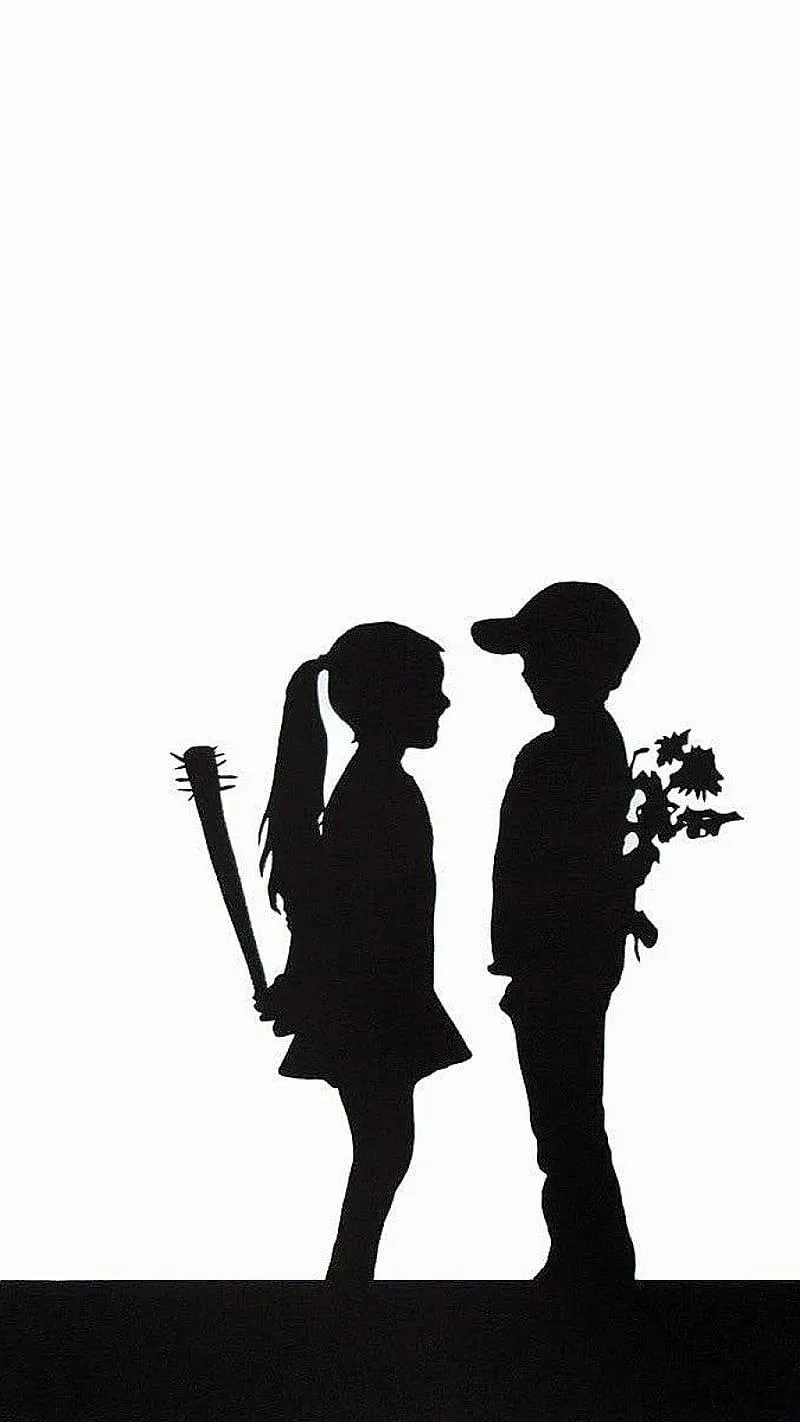 Image of Couple Sharing Love Moment in Silhouette Scene