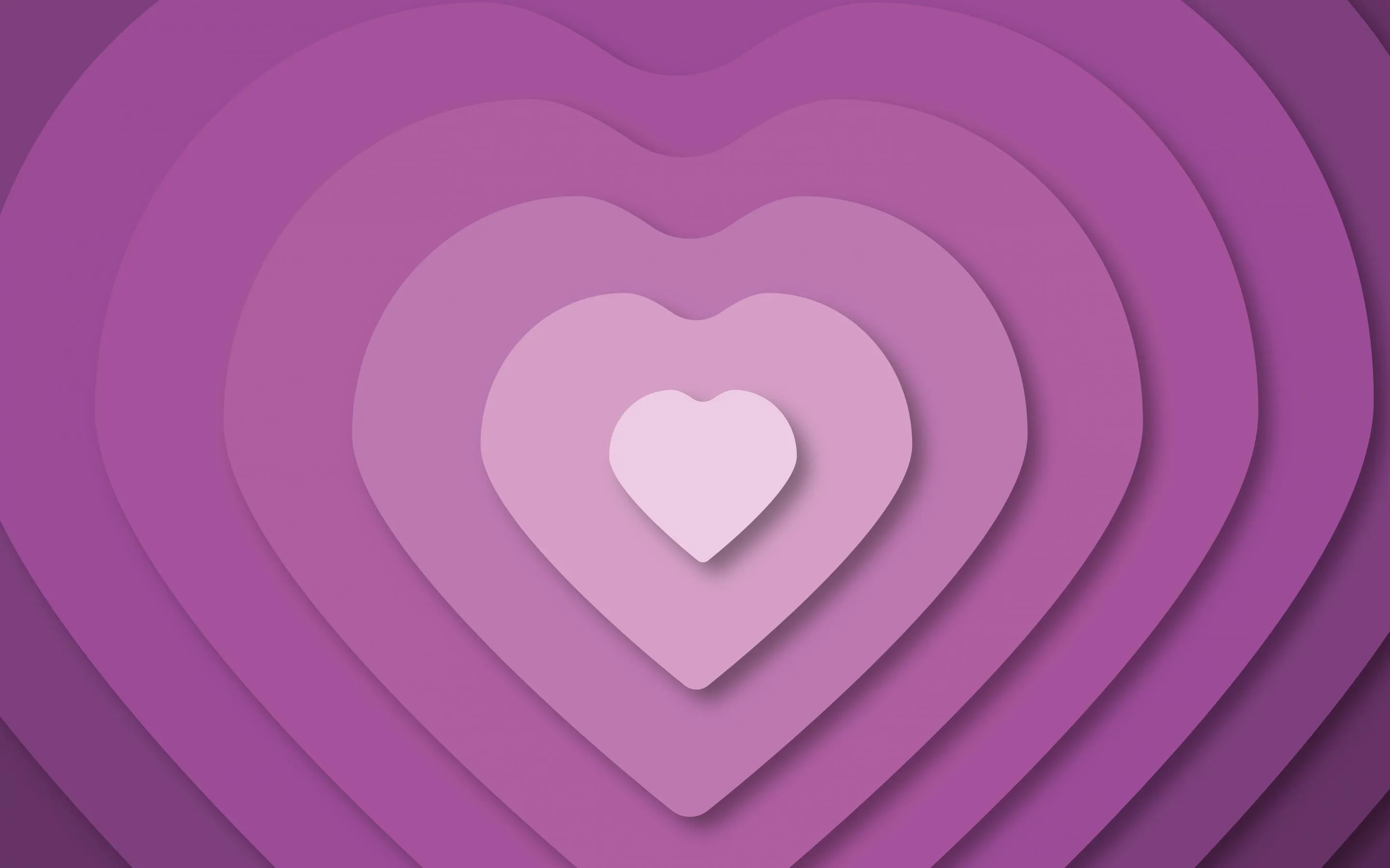 Layered Purple Heart Symbolizing Endless Love Wallpaper