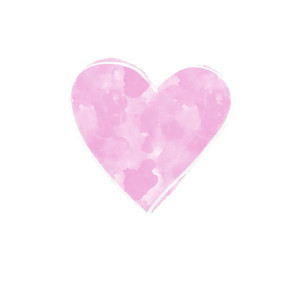 Light Watercolour Pink Heart with Pure Affection and Care