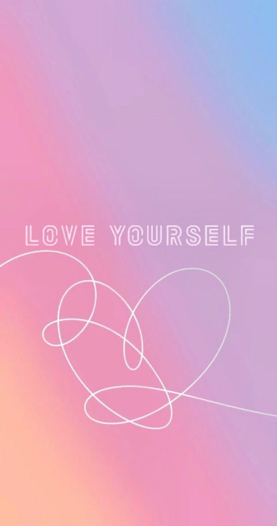 Love Yourself Quote with Gradient Heart Background Wallpaper