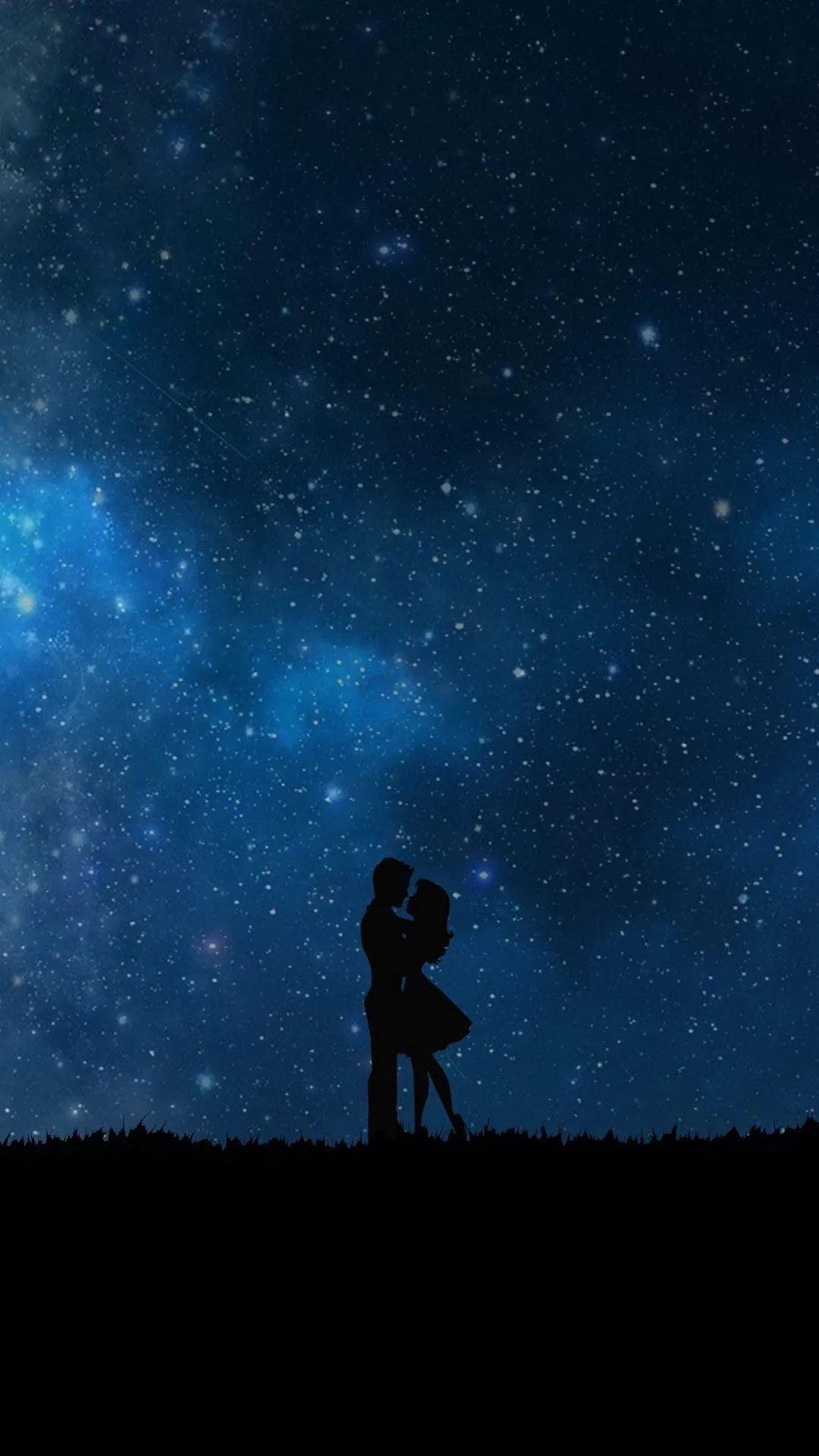 Lovers Standing Under Stars Reflecting Dream of Love