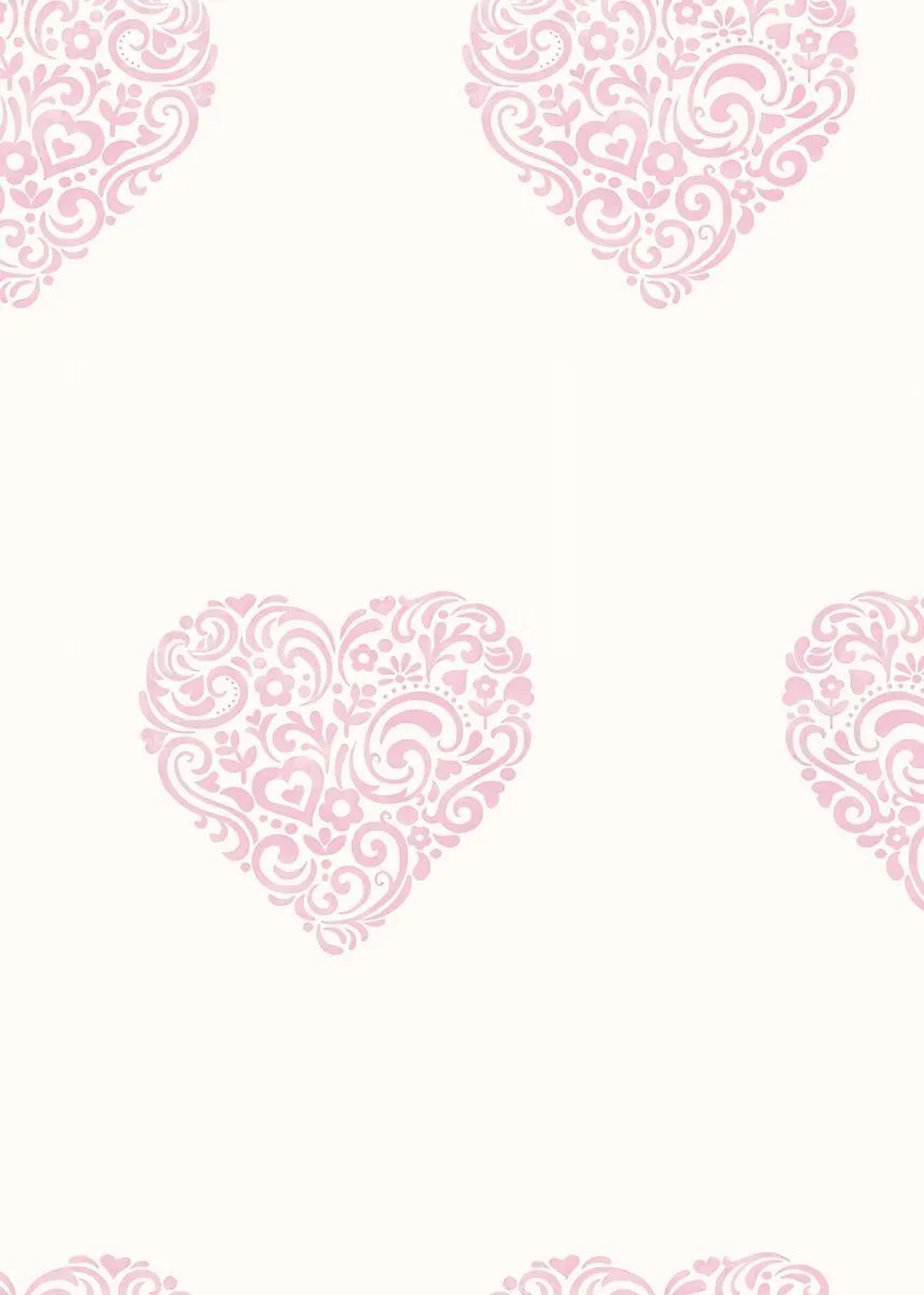 Minimal Background with Light Pink Heart Design Wallpaper