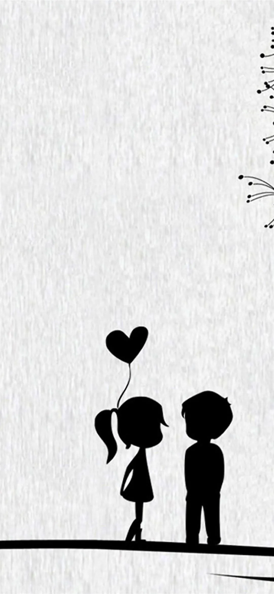 Minimal Black and White Illustration of Love Wallpaper