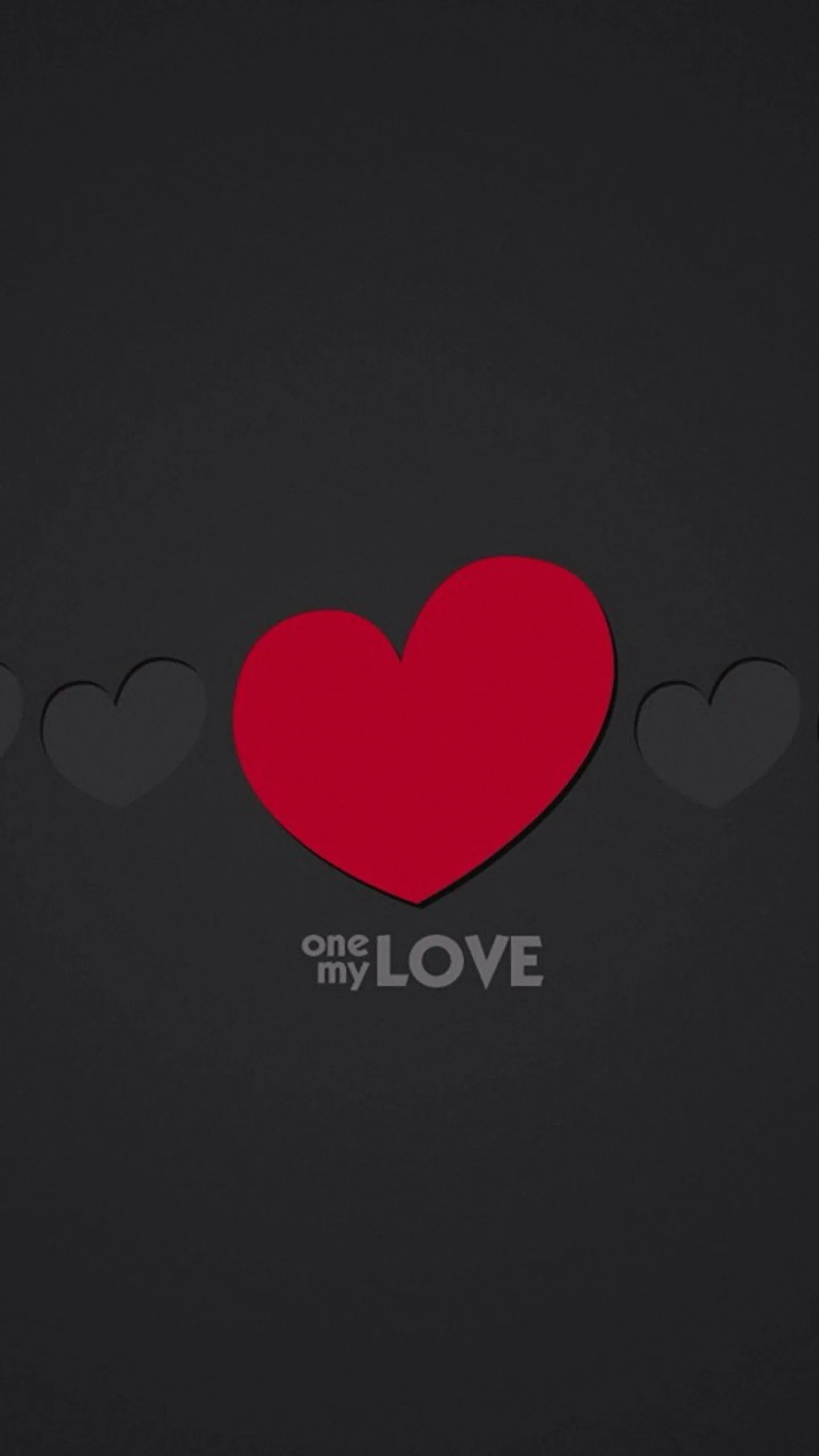 Minimal Black Background with Red Heart Symbol Wallpaper