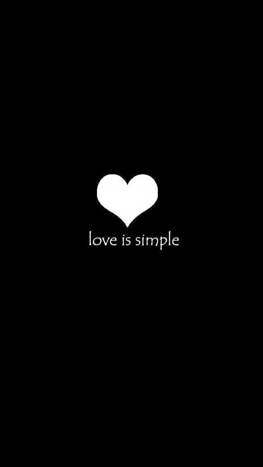 Minimal Black Theme Showing Pure Love Symbol Wallpaper