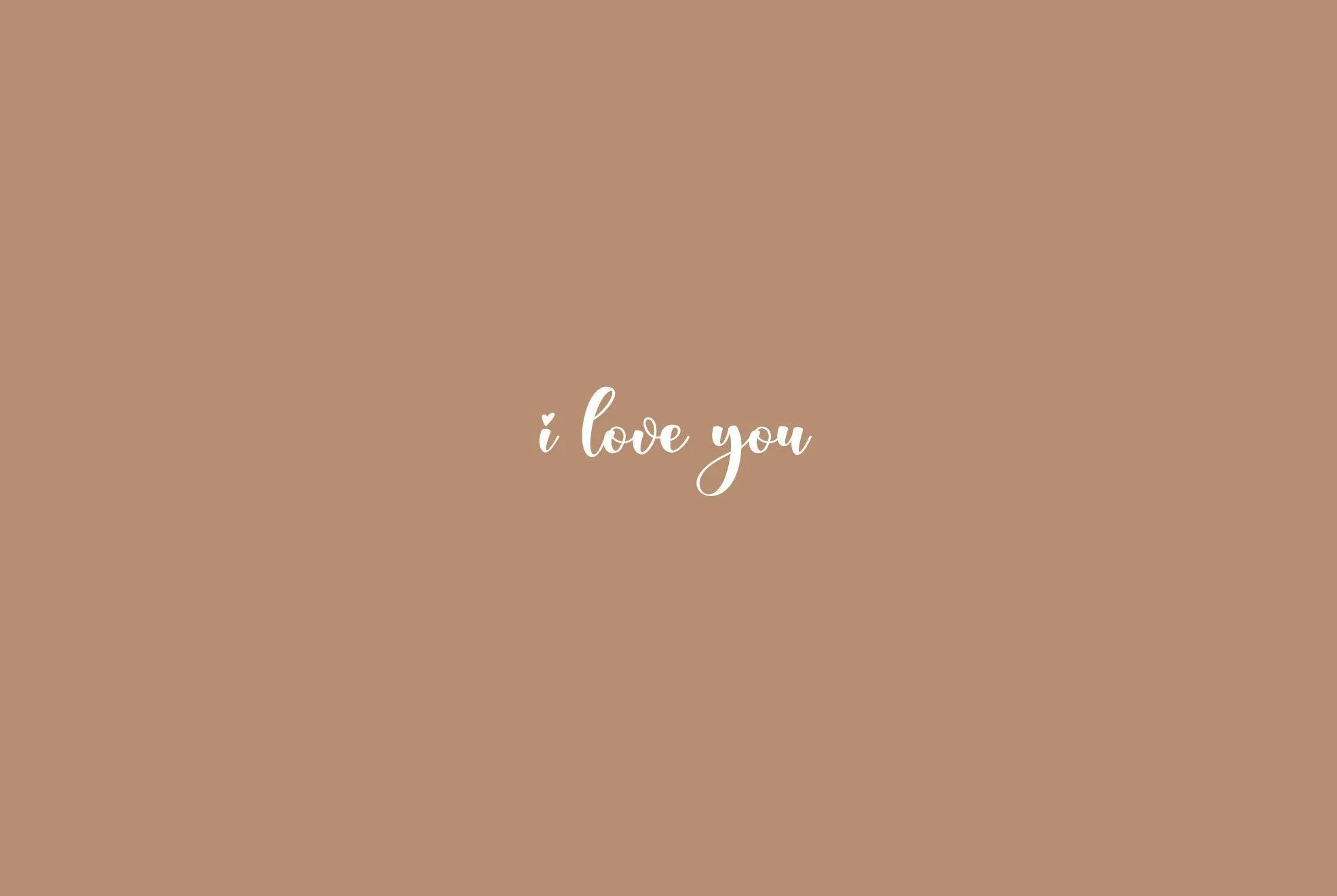Minimal Brown Card Expressing I Love You Message Wallpaper