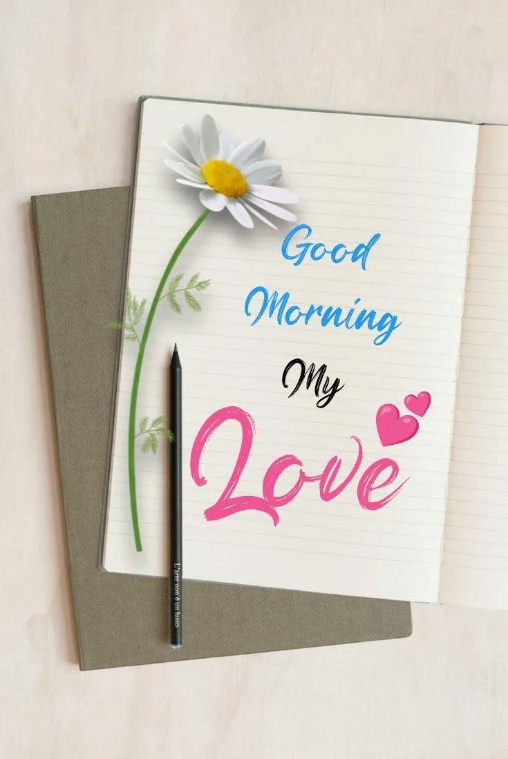 Minimal Card with Heart Text Sending a Morning Love Note