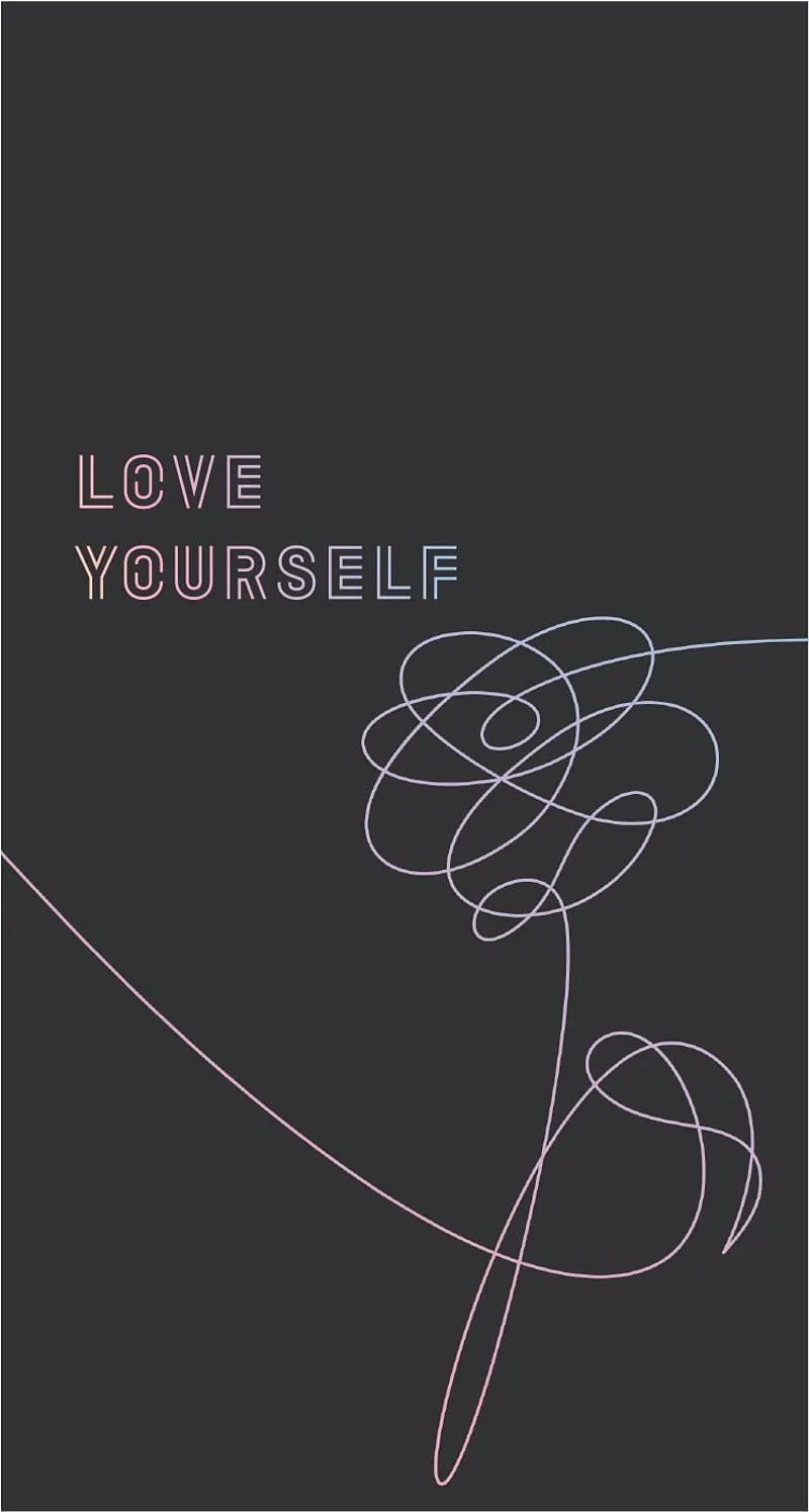 Minimal Love Yourself Poster with Line Art Wallpaper