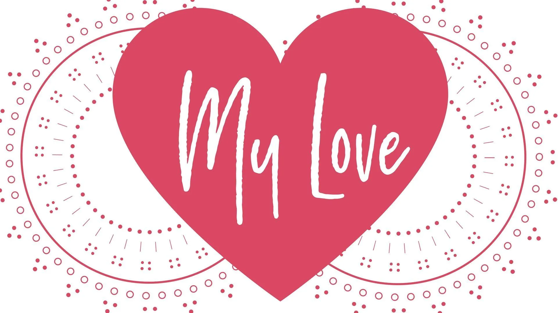 Minimal Pink Heart Label Declaring My Love Theme Wallpaper