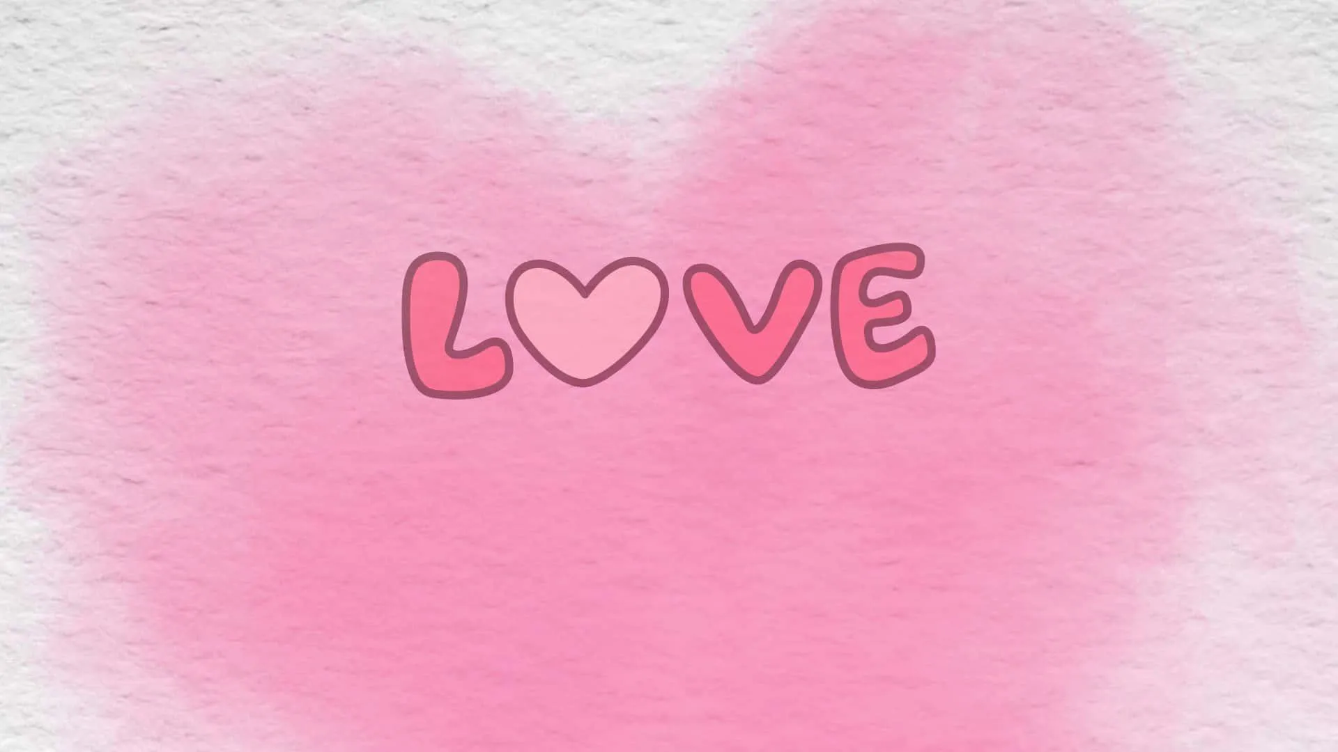 Minimal Pink Watercolor with the Word Love Wallpaper