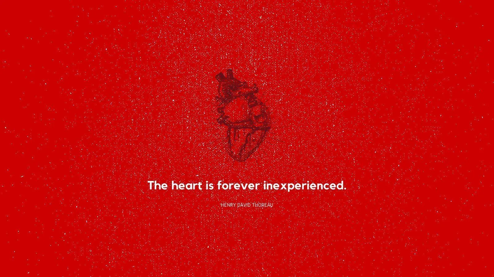 Minimal Red Background with Small Heart of Passion