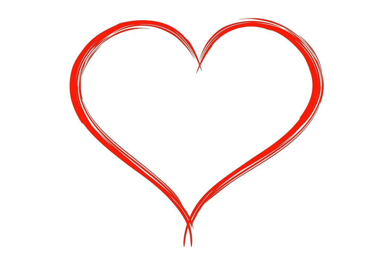Minimal Red Line Forming Elegant Heart Shape Wallpaper