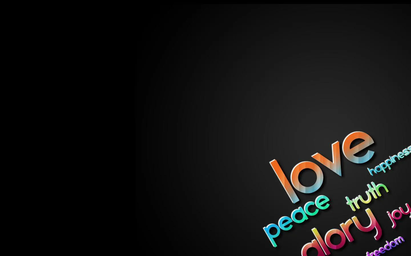 Modern Typography Design Representing Love Words Wallpaper