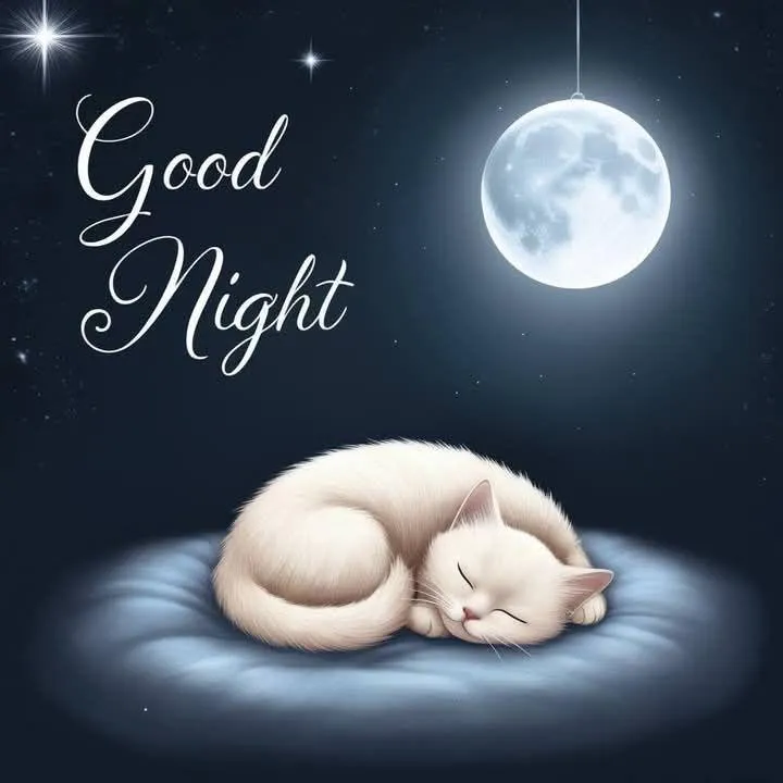 Moon and Egg Shaped Stones with Peaceful Good Night