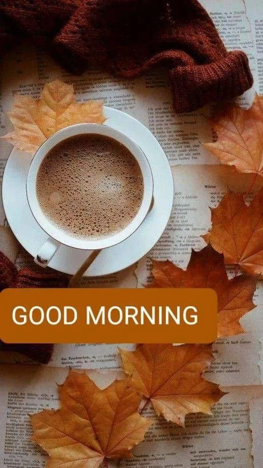 Morning Coffee with Cinnamon Sticks and Good Morning Text