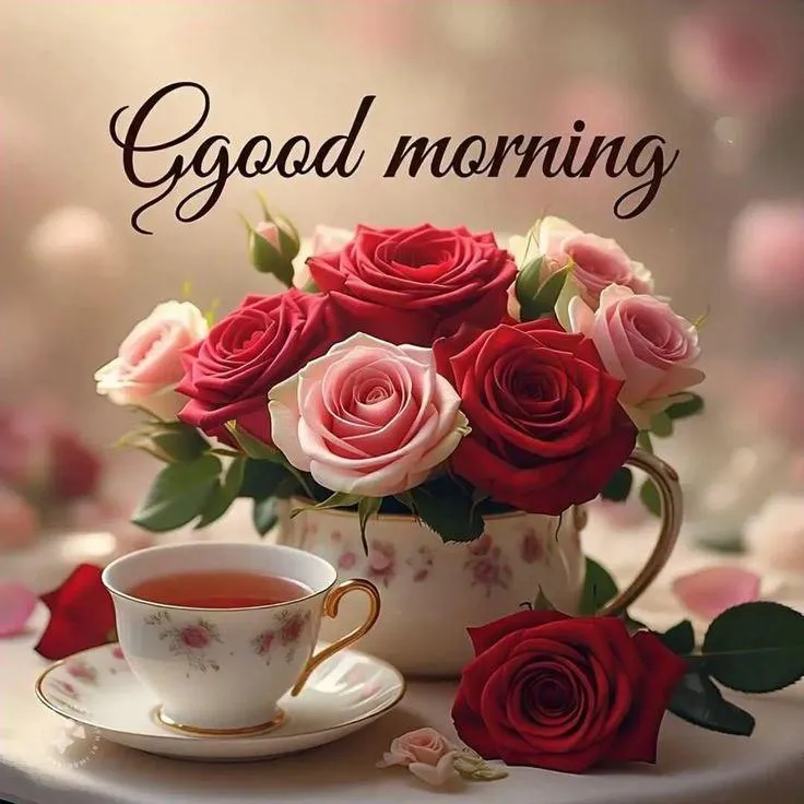 Morning Flowers and Roses with Elegant Background Image