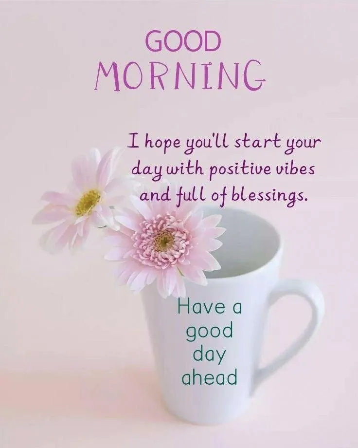 Motivational Good Morning Quote with Coffee Cup Image