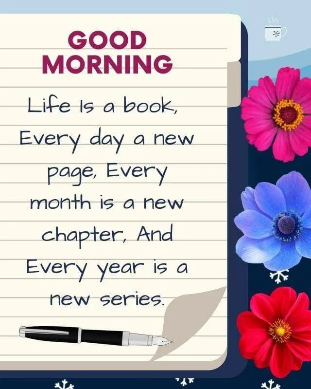 Motivational Good Morning Text on Colorful Background