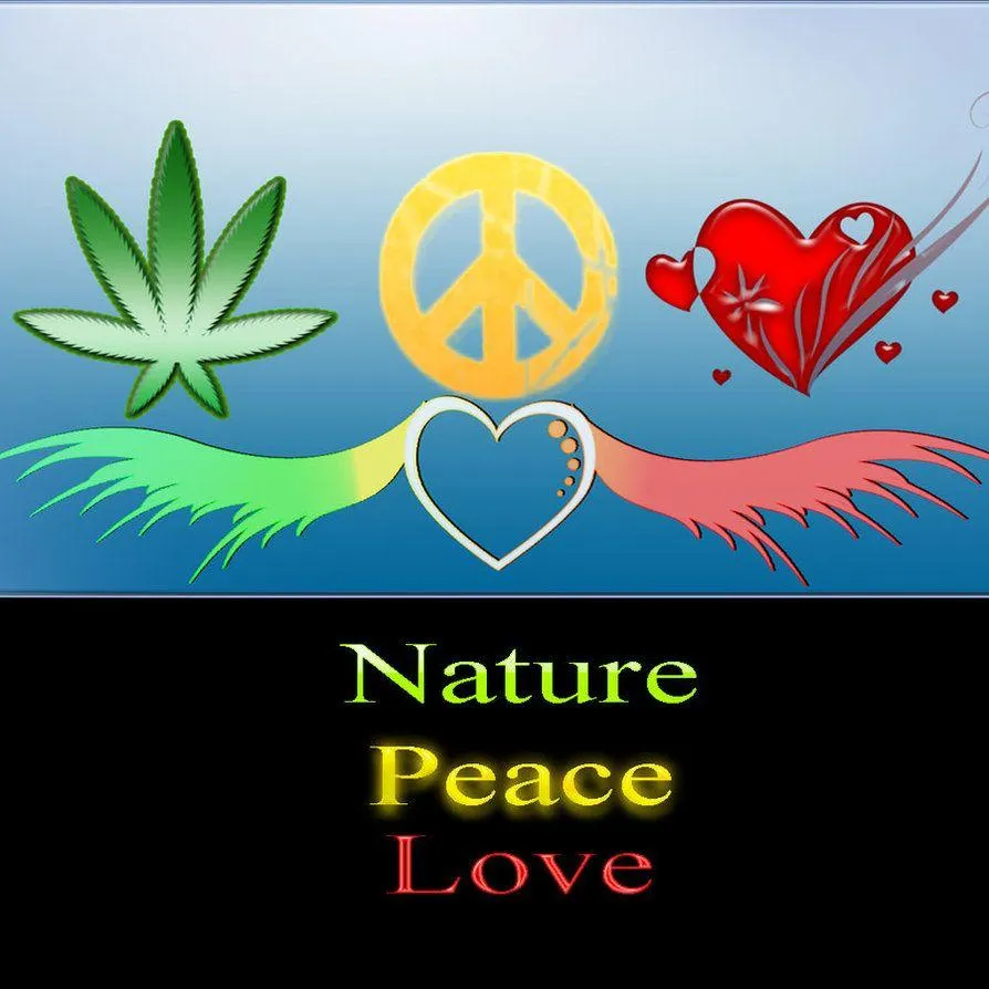 Nature Peace and Love Symbol with Heart Shape Wallpaper