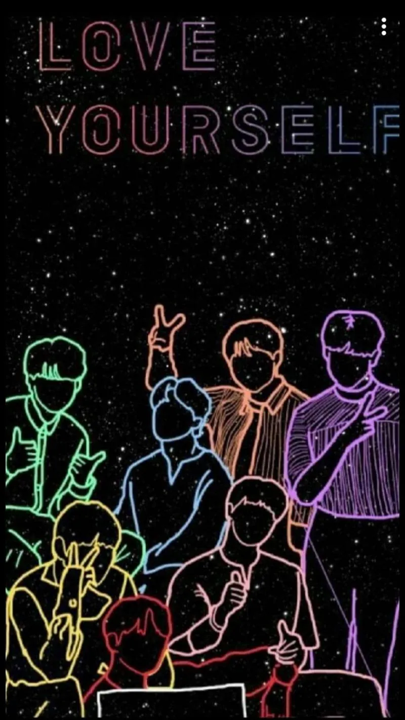 Neon Illustration Promoting Self Love and Care Wallpaper