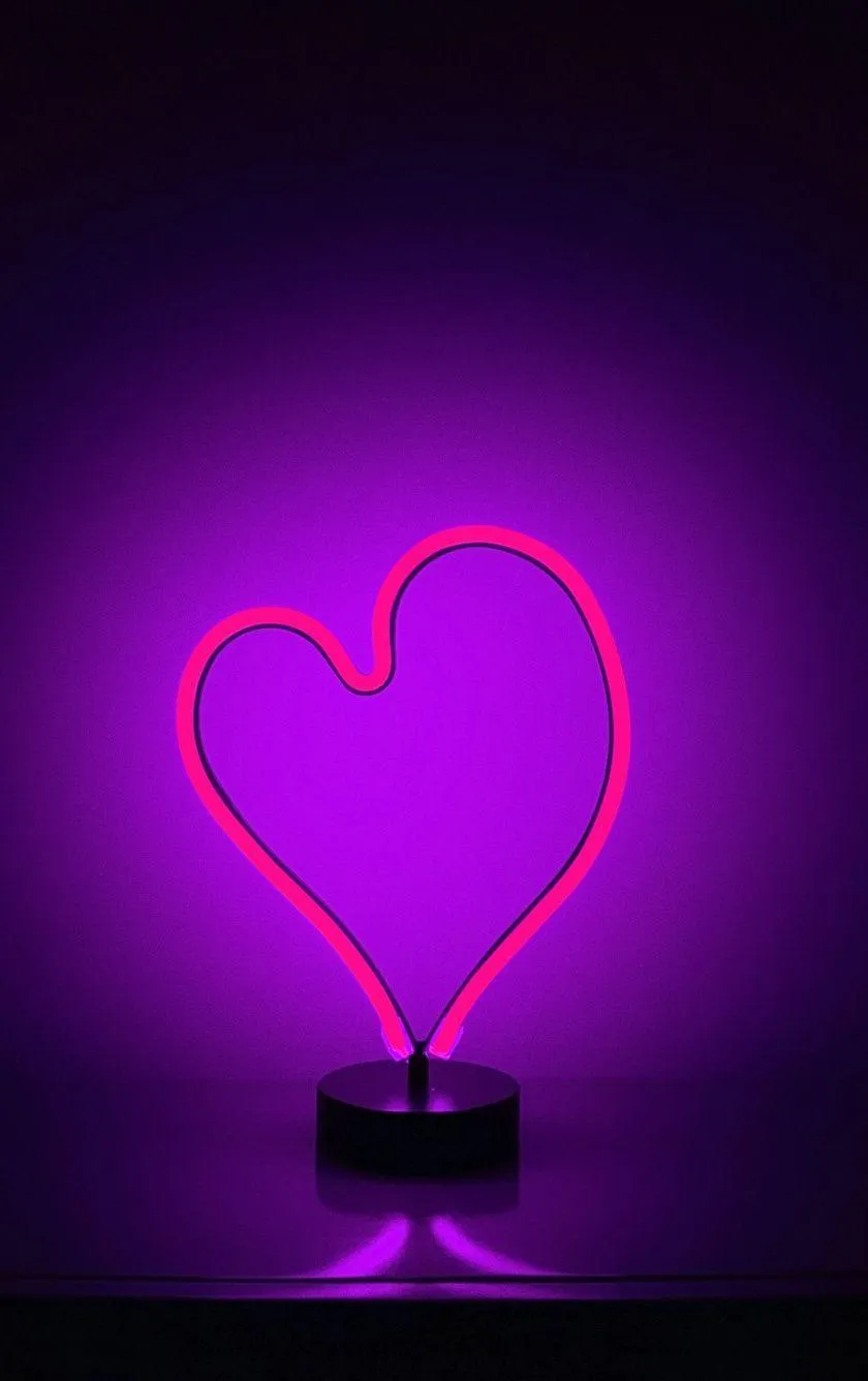 Neon Pink Heart Lamp Representing Purest Affection