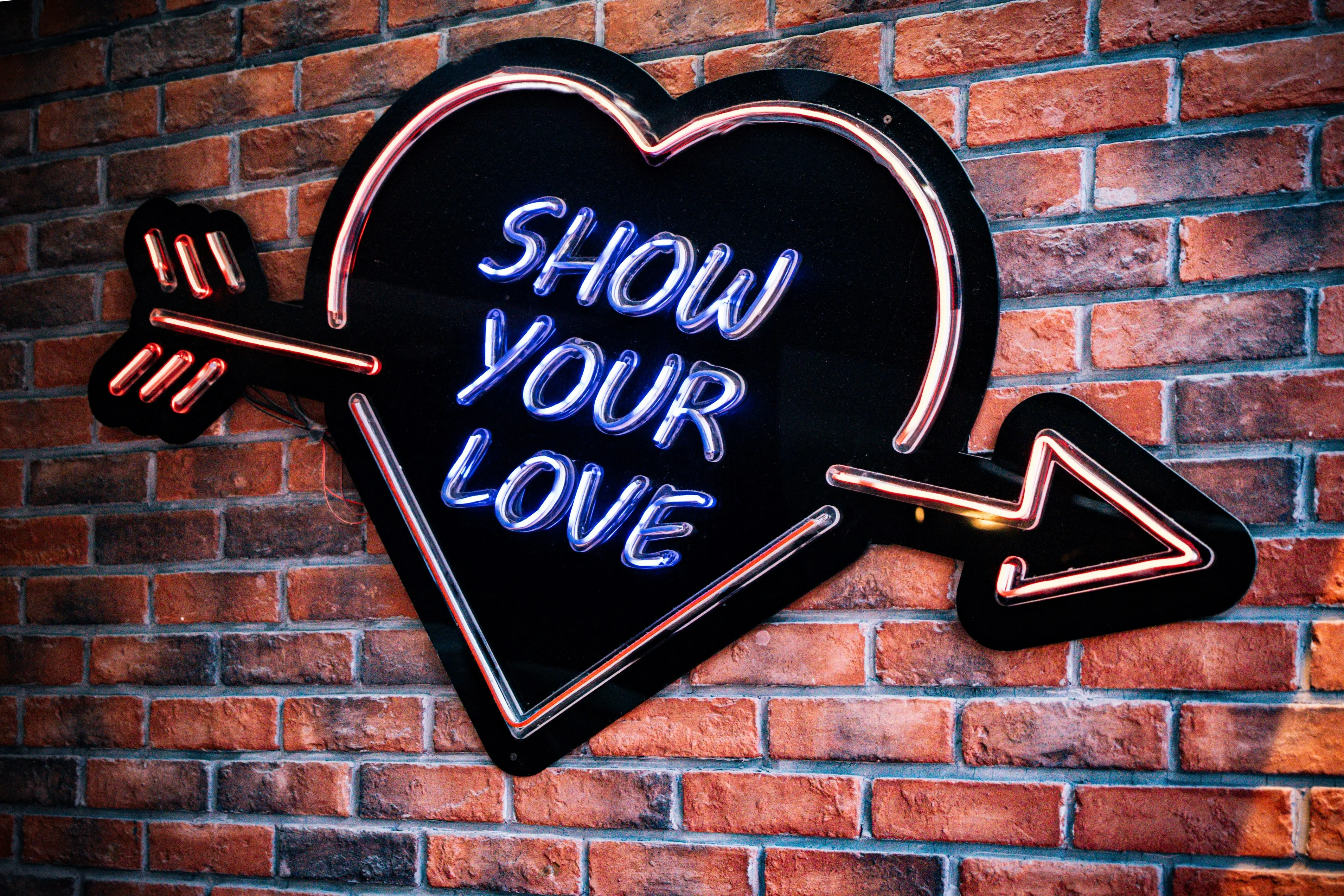Neon Wall Art Saying Show Your Love with Passion Wallpaper